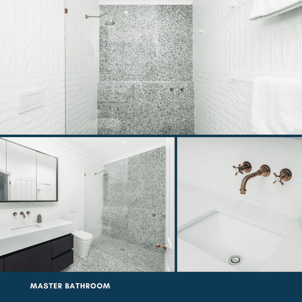 Custom Bathroom Remodel collage from Align Kitchens