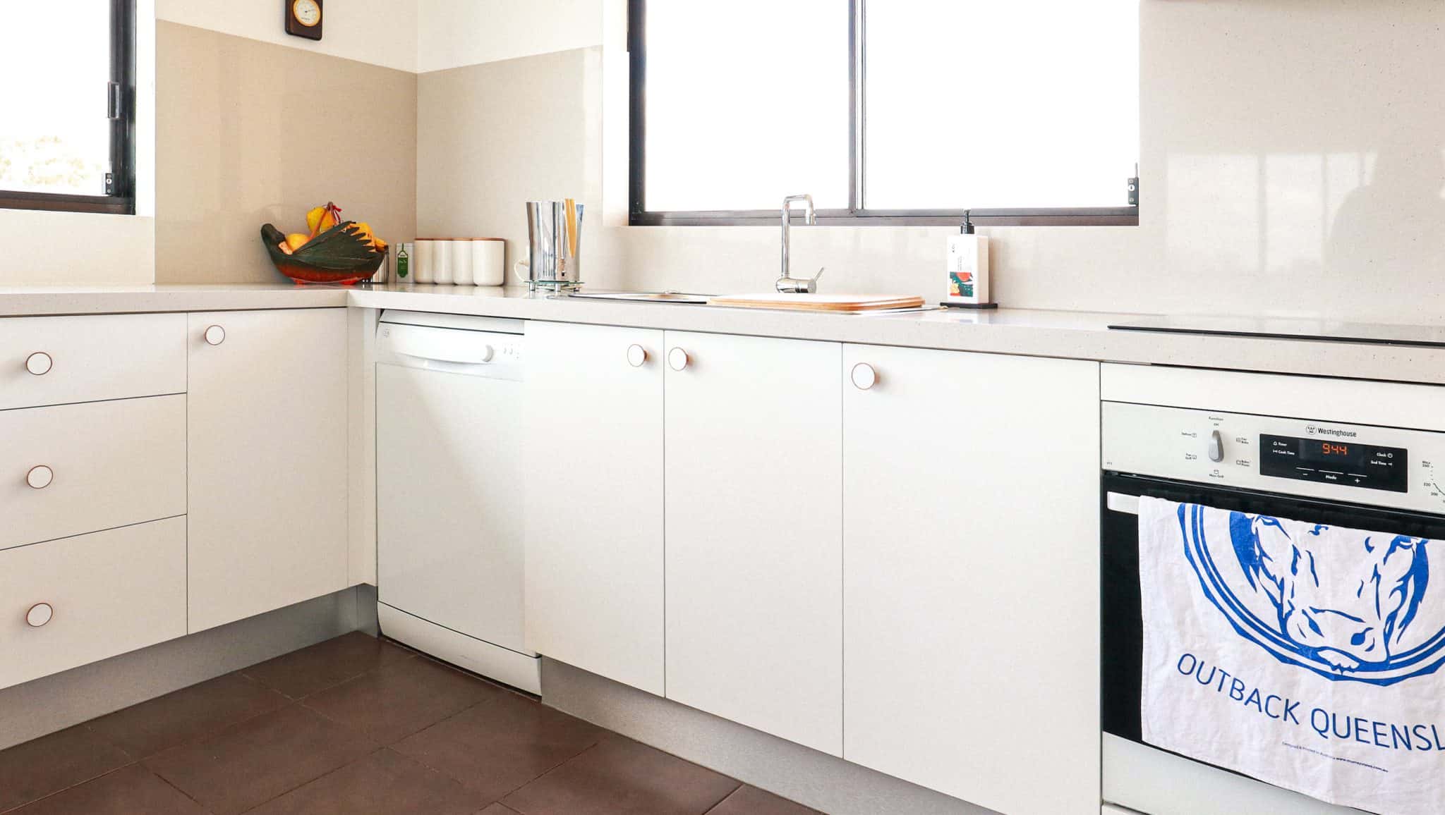 White kitchen units in a modern kitchen makeover