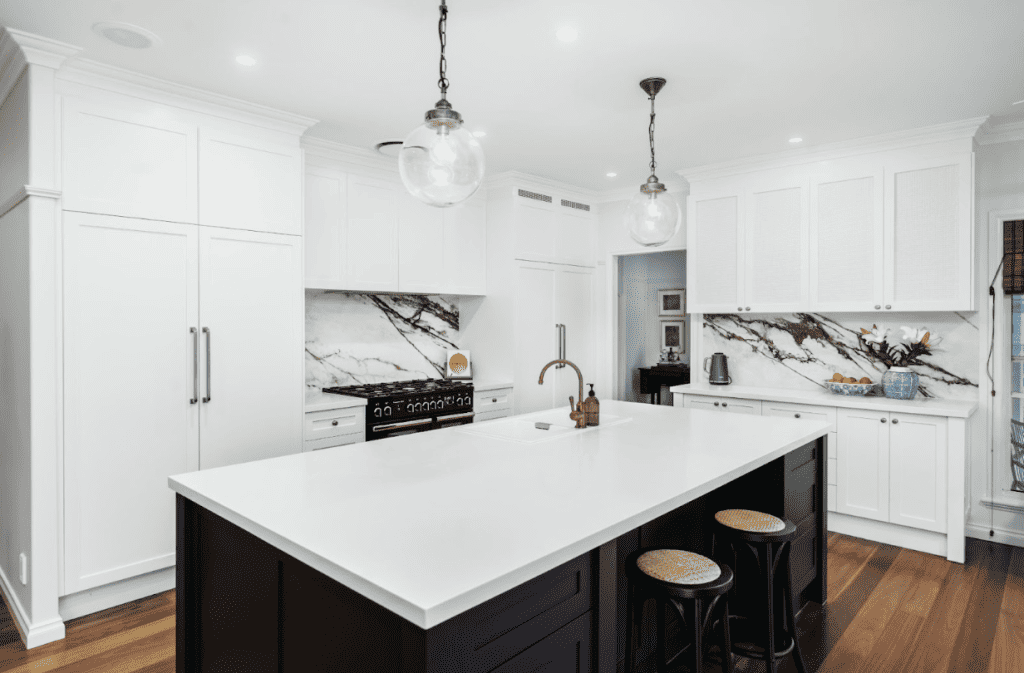 Stone benchtop in our latest custom kitchen installation.
